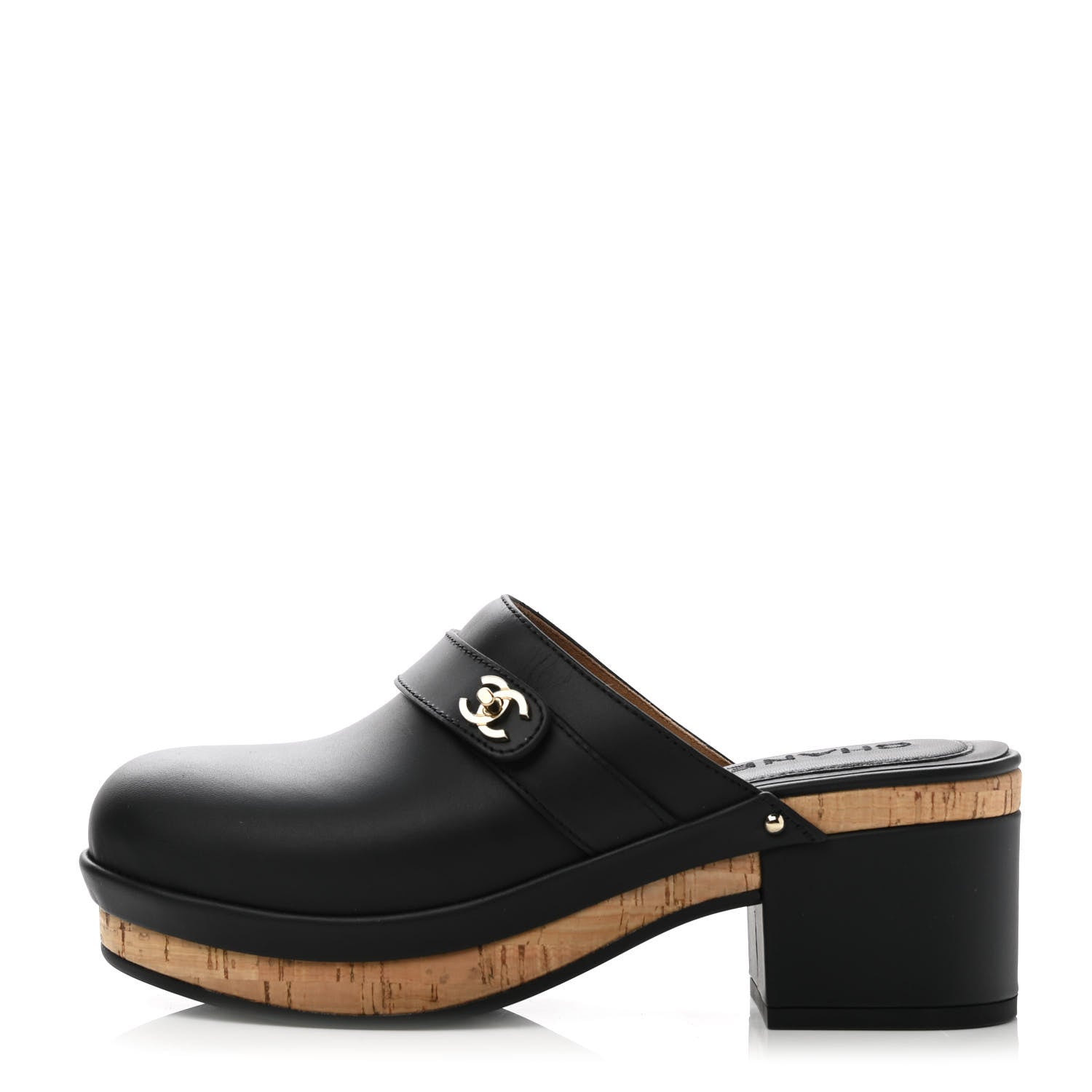 Chanel Calfskin CC Turn Lock Clogs 37 Black 1 of 8