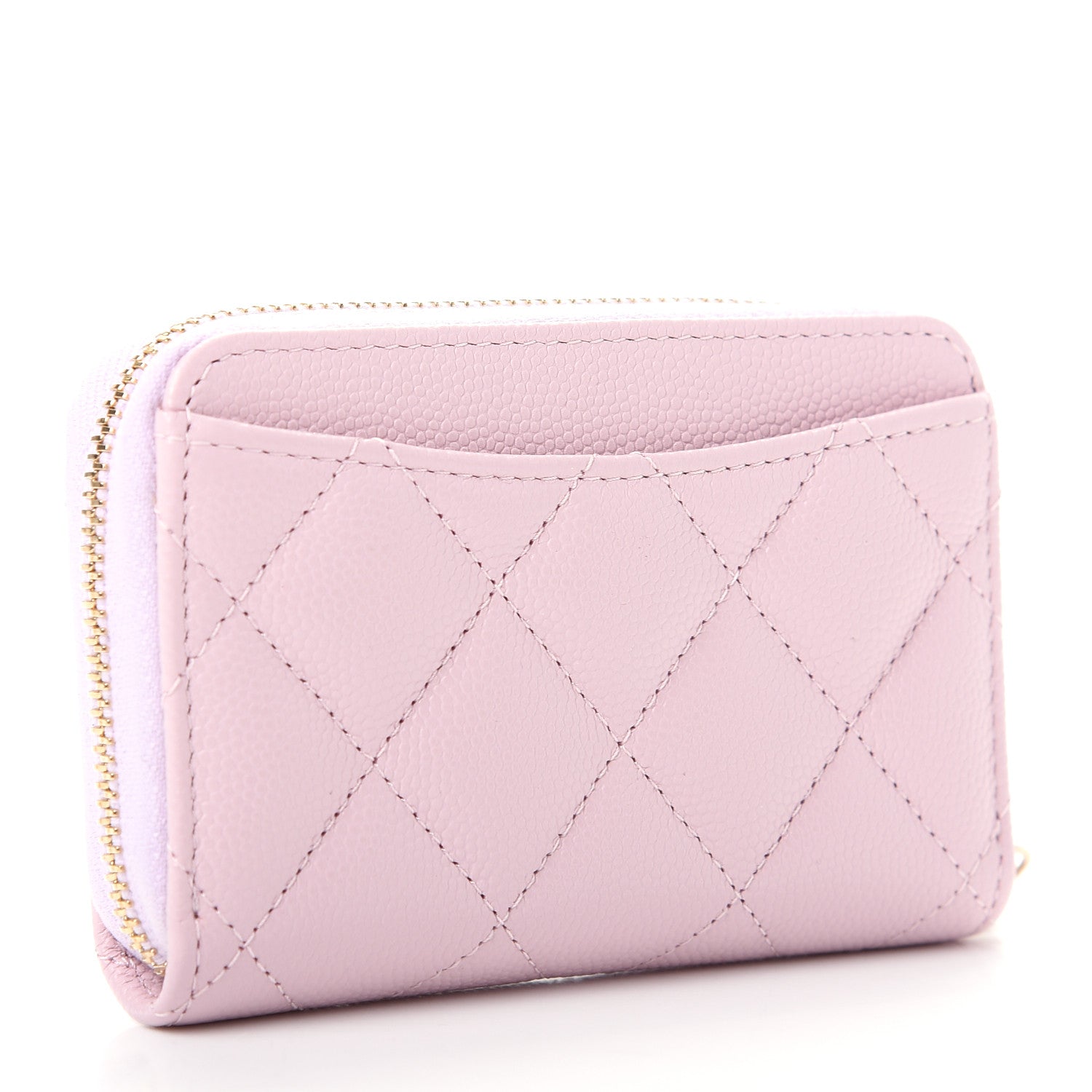 Chanel Caviar Quilted Zip Coin Purse Light Pink 3 of 8