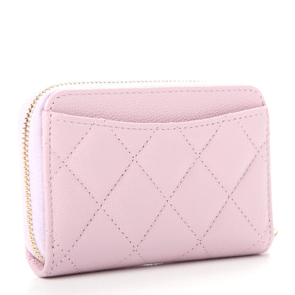 Chanel Caviar Quilted Zip Coin Purse Light Pink 3 of 8