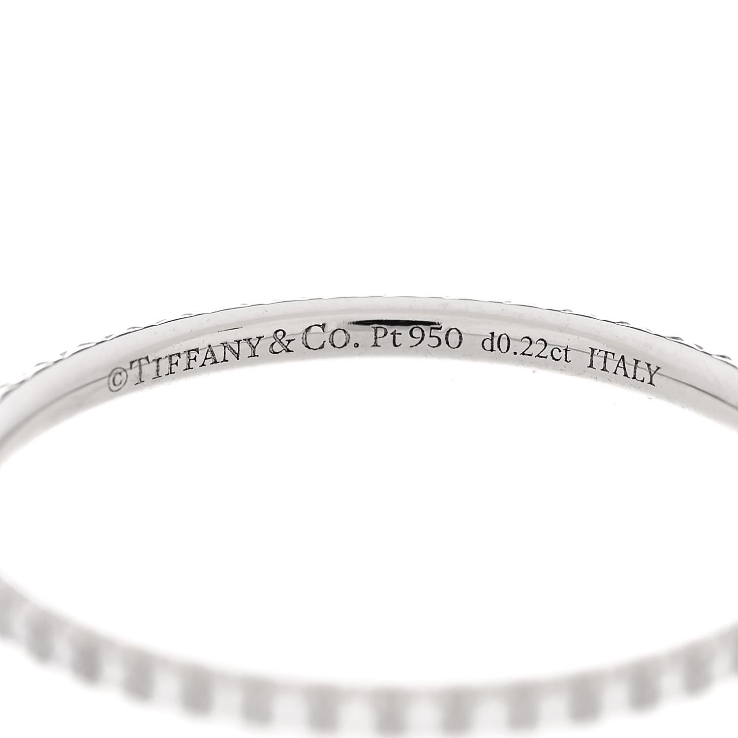 Tiffany Platinum Diamond Metro Full Eternity Band Ring 56 7.5 4 of 4