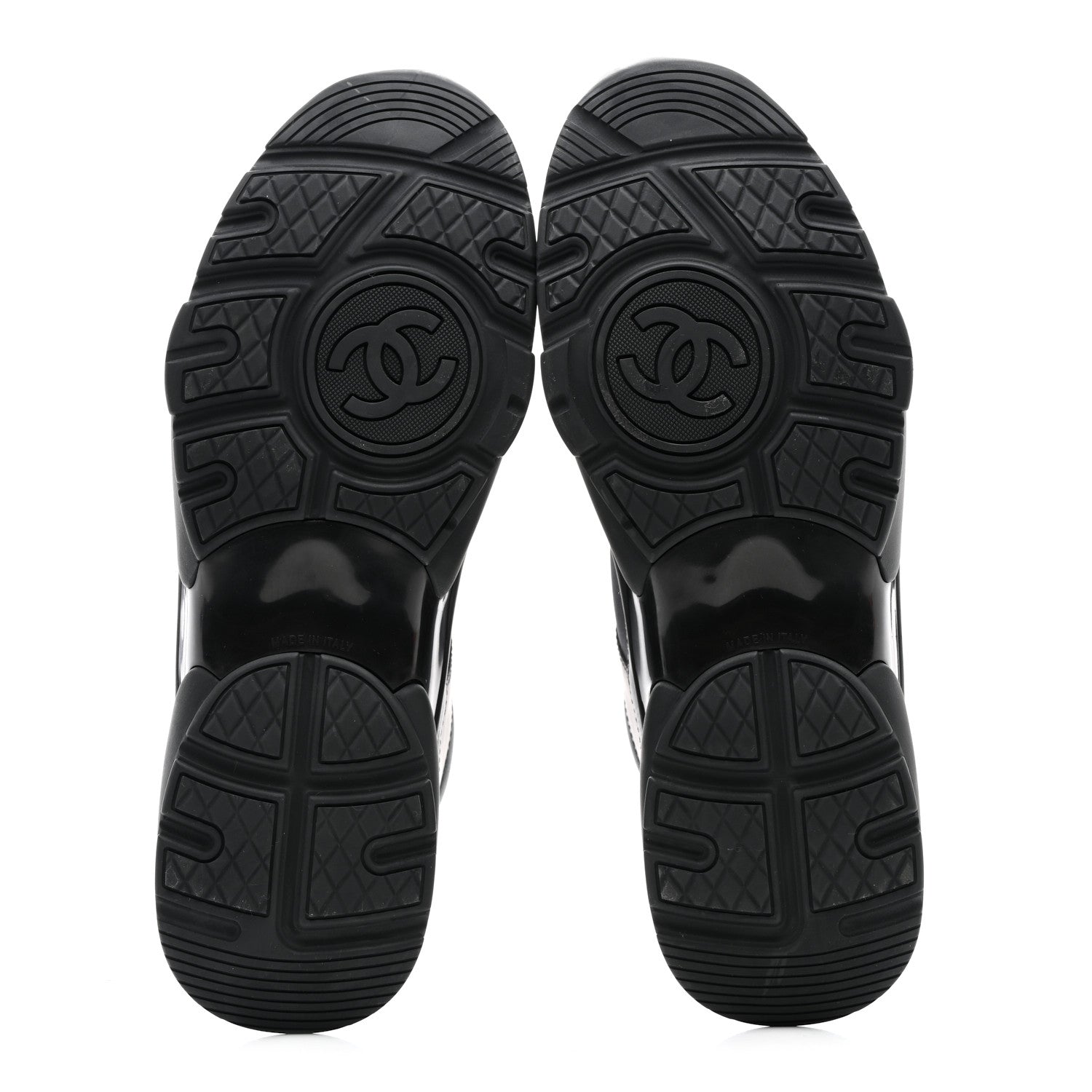 Chanel Calfskin Lambskin CC Uniform Sneakers 42 Black 5 of 12