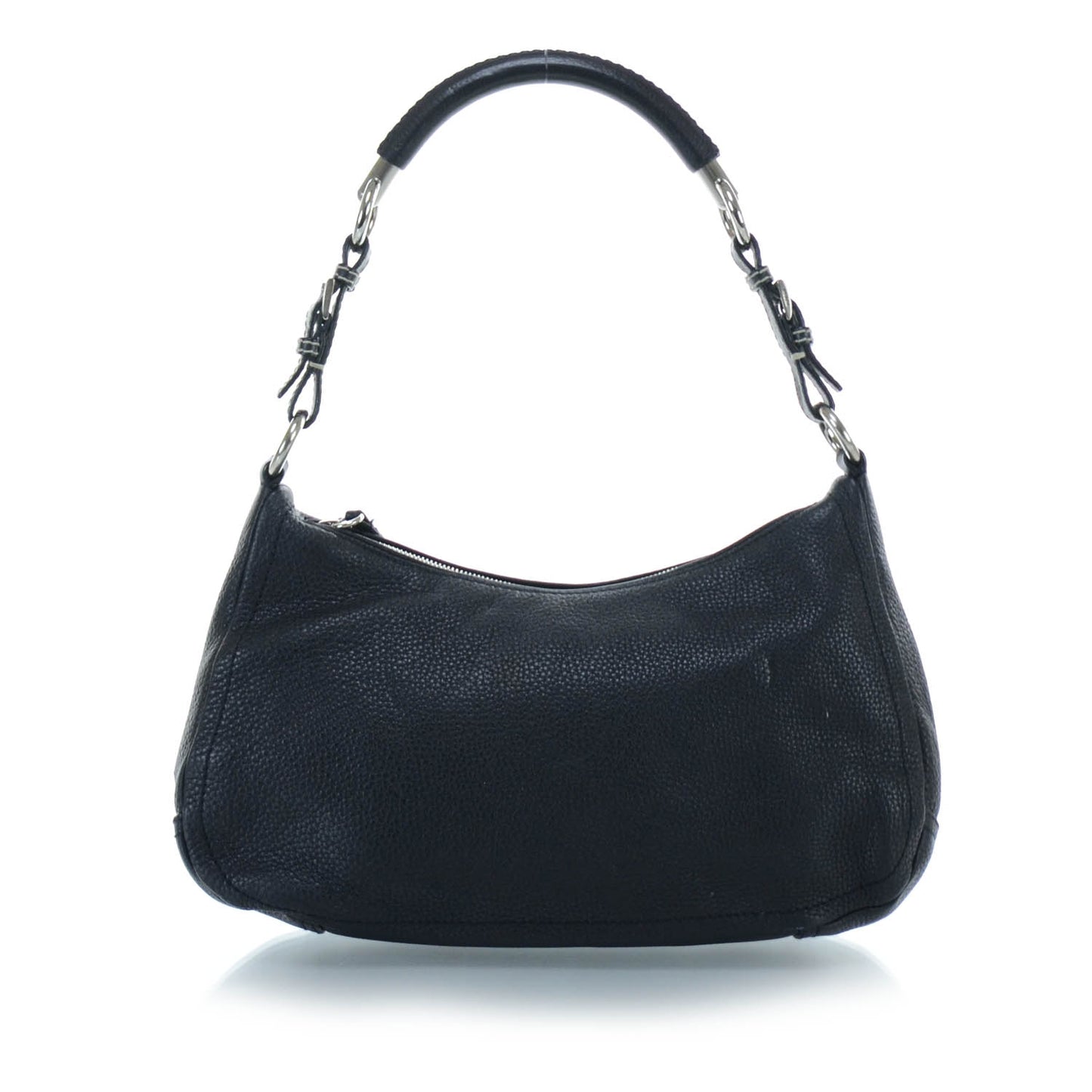 Leather Small Hobo Bag Nero Black