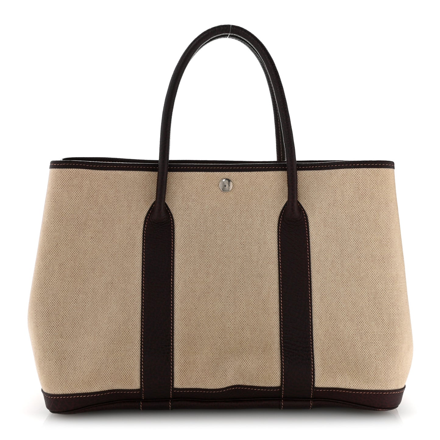 Buffle Skipper Toile Garden Party 36 MM Tote Marron Fonce