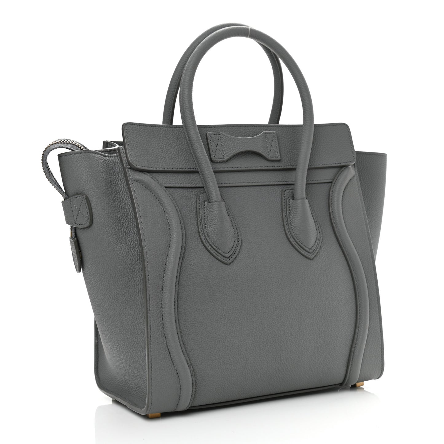 Drummed Calfskin Micro Luggage Kohl