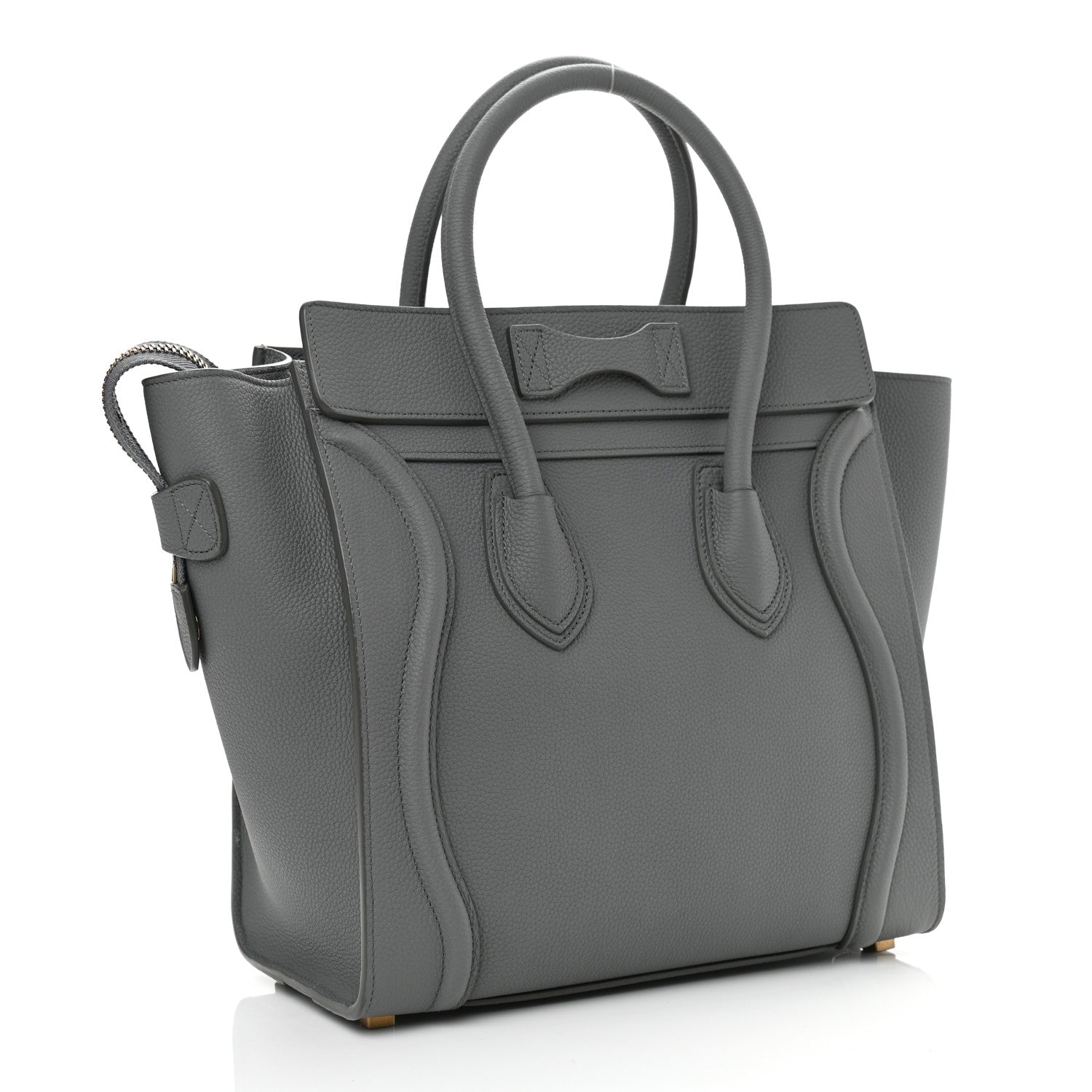 Celine Drummed Calfskin Micro Luggage Kohl 2 of 10