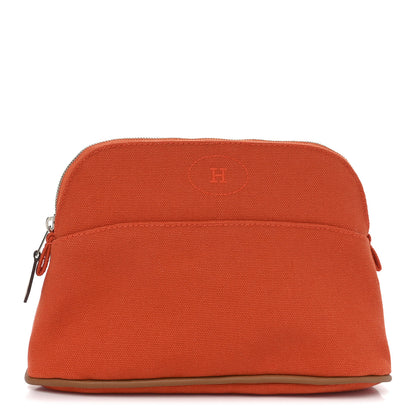 Hermes Cotton Canvas Mini Bolide Travel Cosmetic Pouch Feu 1 of 5