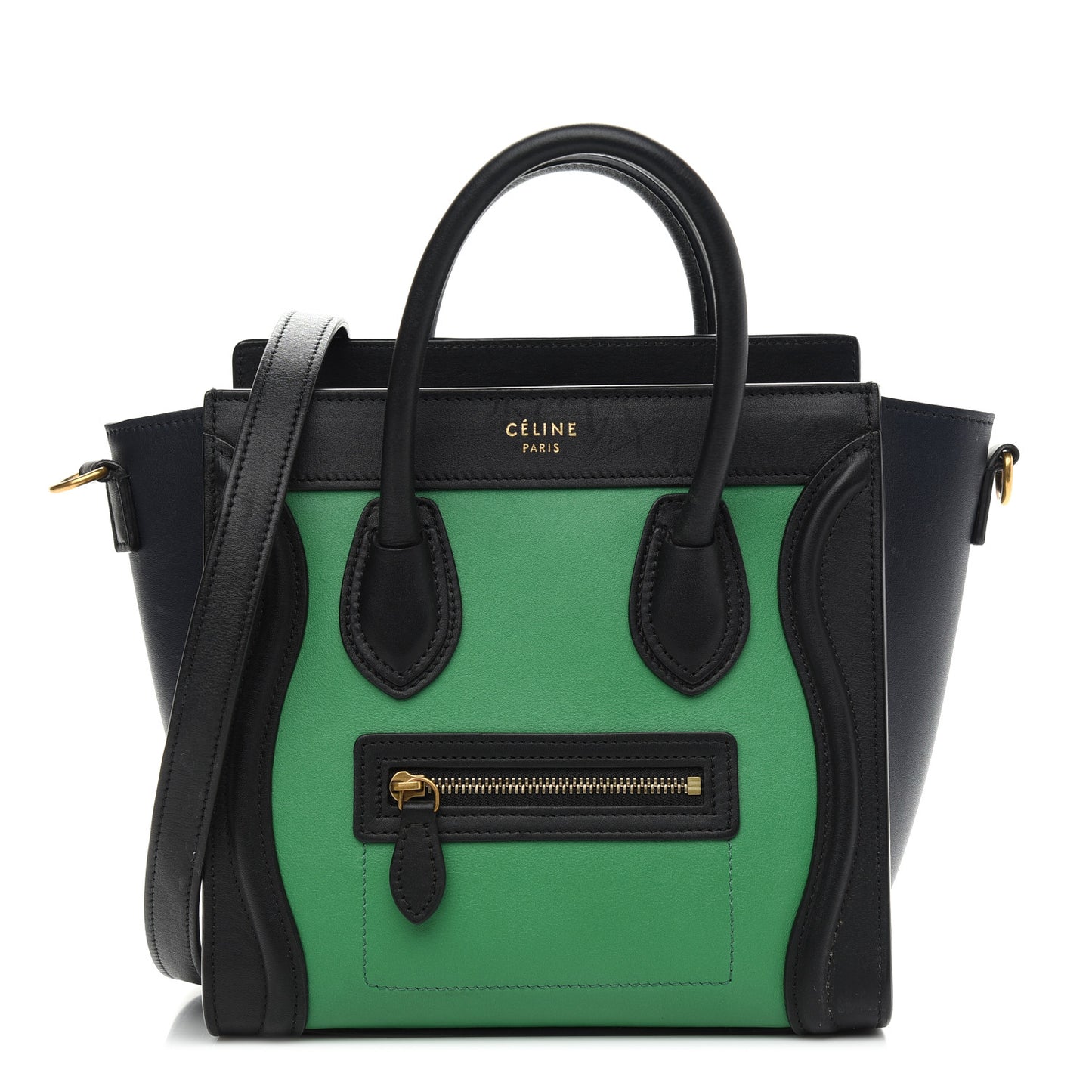Smooth Calfskin Nano Bi-Color Luggage Grass