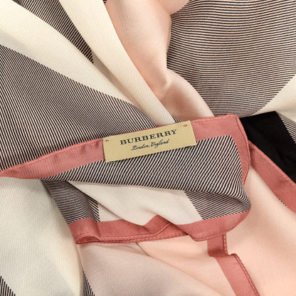 Burberry Silk Ultra Washed Mega Check Scarf Ash Rose 3 of 3