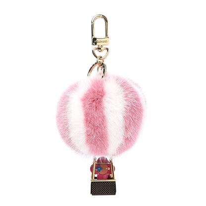Louis Vuitton Mink Fur Vivienne Balloon Bag Charm Key Holder Pink 1 of 5