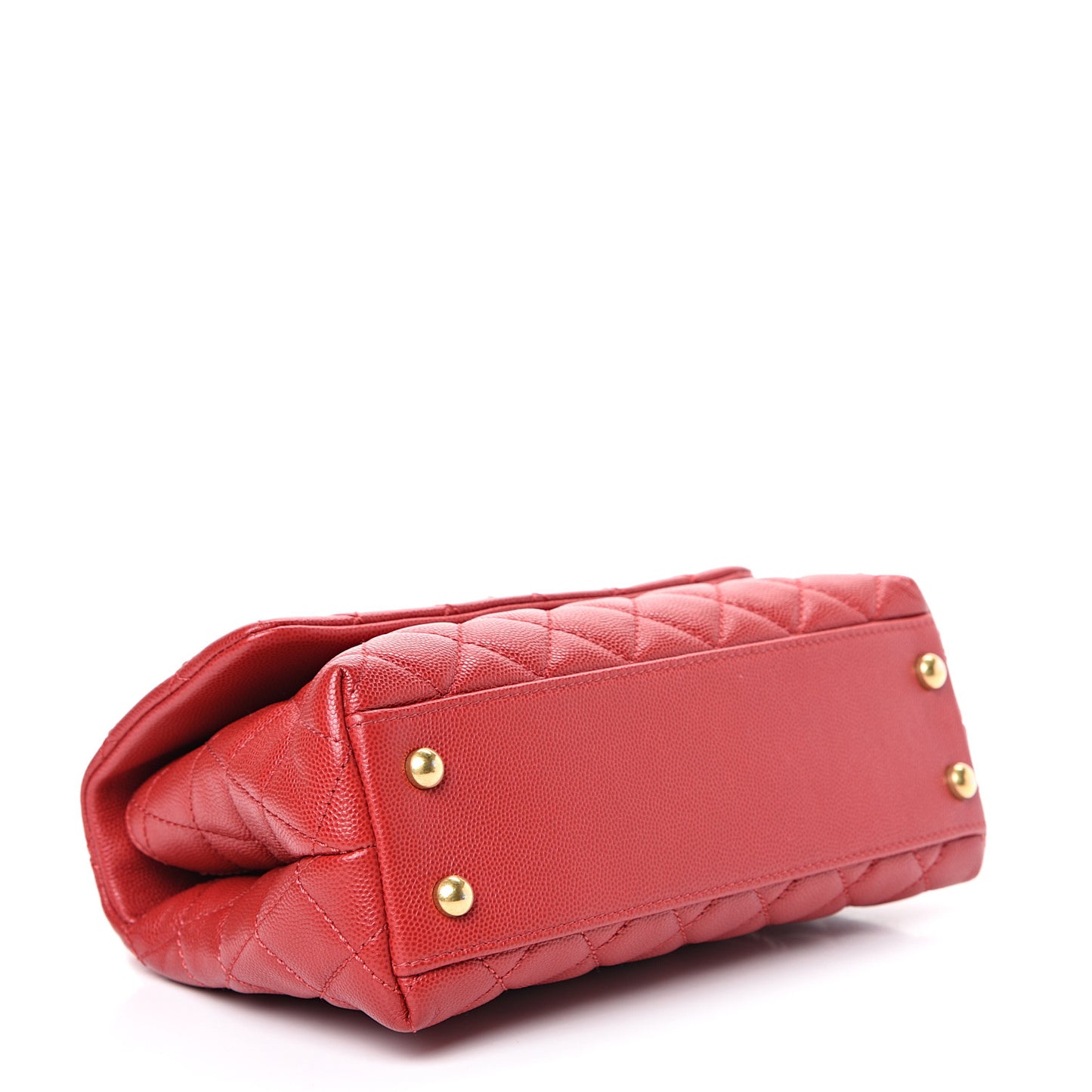 Caviar Quilted Mini Coco Handle Flap Dark Red
