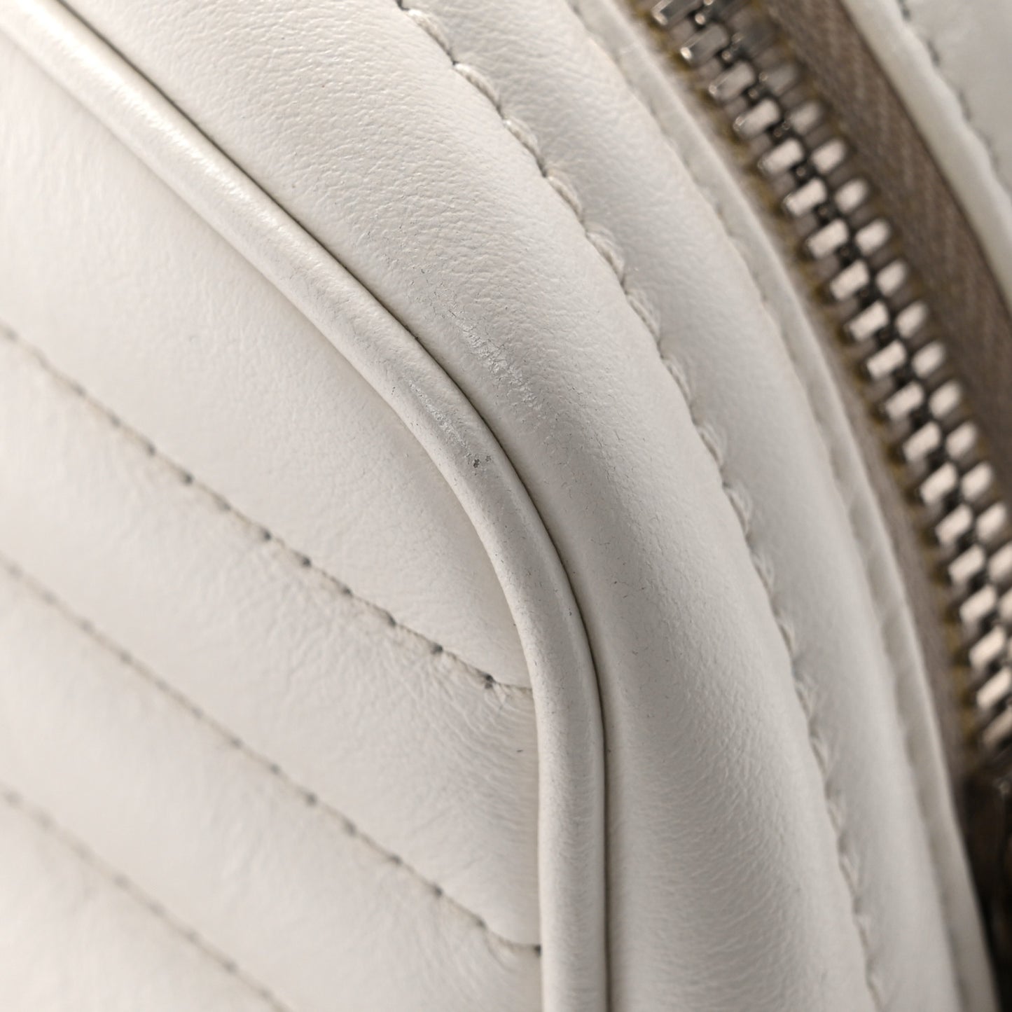 Soft Calfskin Diagramme Camera Bag White