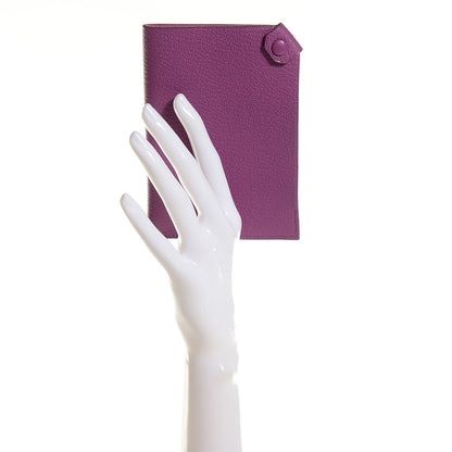 Hermes Chevre Mysore Tarmac PM Passport Holder Anemone 2 of 12