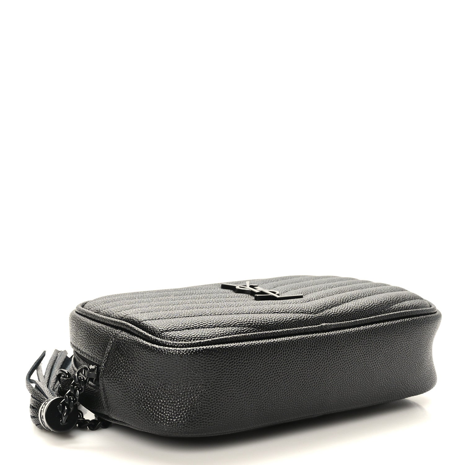 Saint Laurent Grain De Poudre Matelasse Monochrome Monogram Mini Lou Camera Bag Black 4 of 10