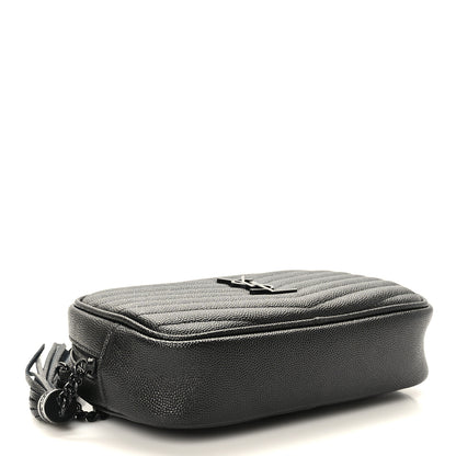 Saint Laurent Grain De Poudre Matelasse Monochrome Monogram Mini Lou Camera Bag Black 4 of 10