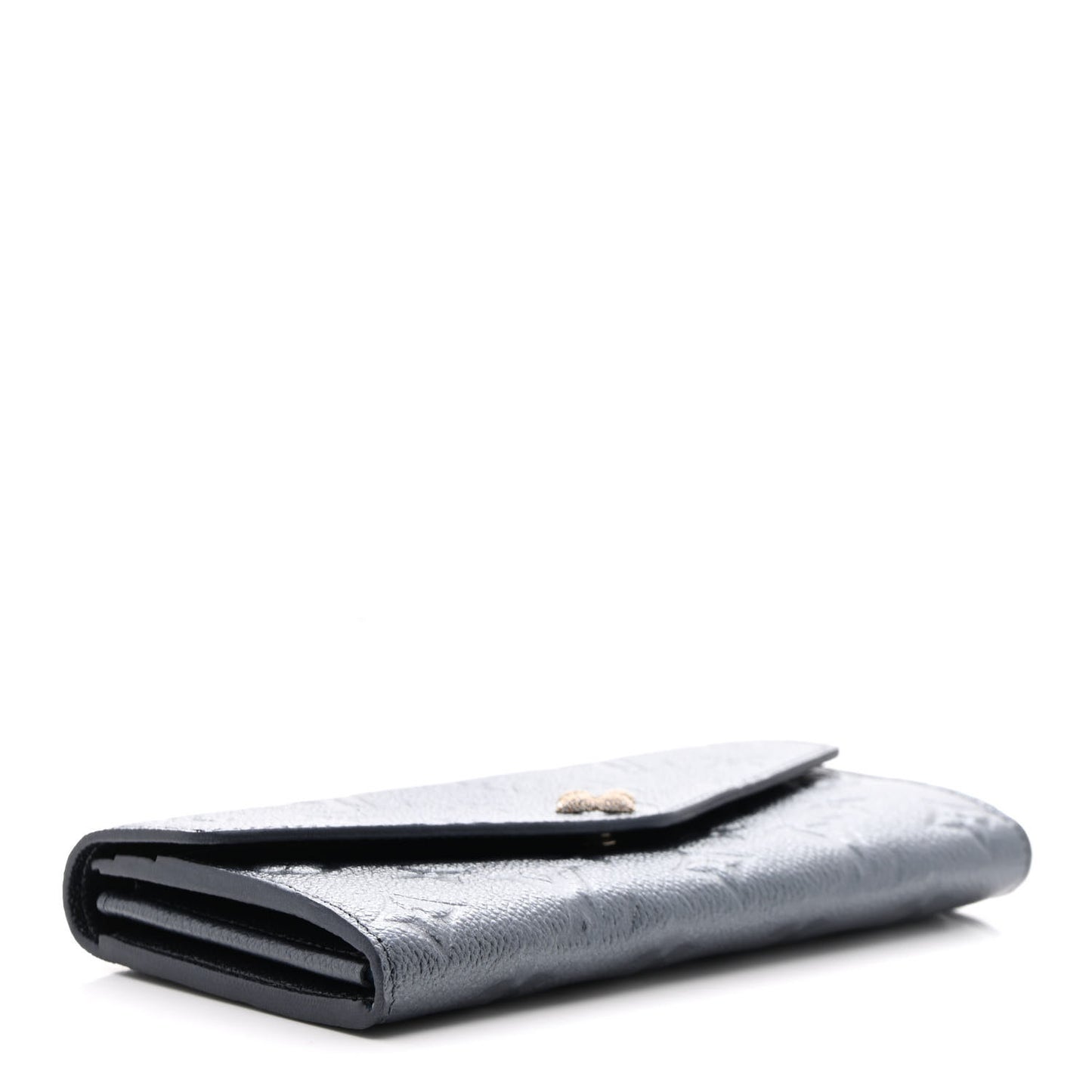 Metallic Empreinte Monogram Crystal Flower Sarah Wallet Navy Blue