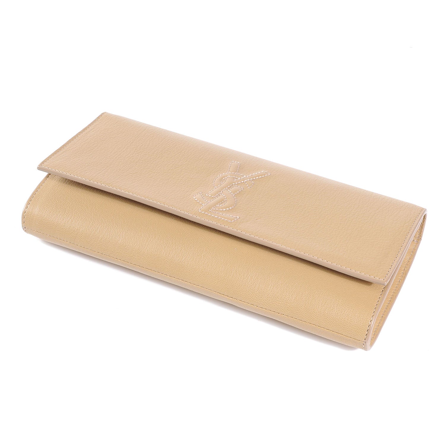 Saint Laurent Leather Small Belle de Jour Clutch Beige 4 of 6