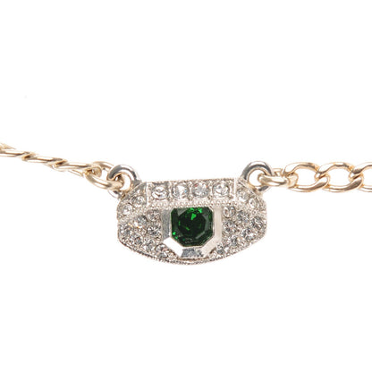 Chanel Crystal Heart Eye CC Charm Necklace Gold Silver 4 of 7