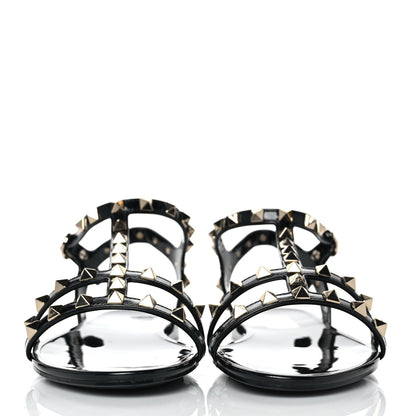 Valentino Garavani PVC Jelly Rockstud Caged Sandals 38 Black 2 of 8