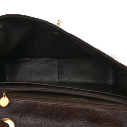 Chanel Caviar Vertical Quilted Jumbo Single Flap Brown 5 of 12