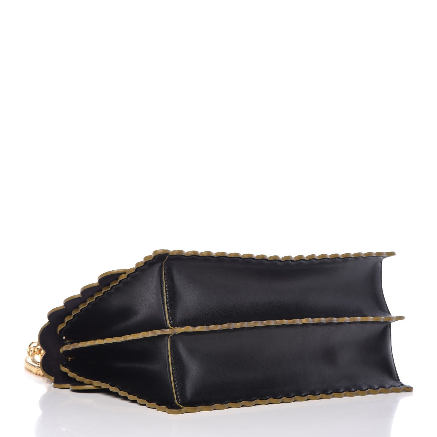 Fendi Vitello Liberty Scalloped Studded Kan I Shoulder Bag Black 5 of 10
