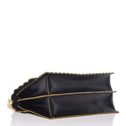 Fendi Vitello Liberty Scalloped Studded Kan I Shoulder Bag Black 5 of 10