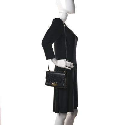 Chanel Calfskin Chevron Quilted Medal Flap Black 2 of 10
