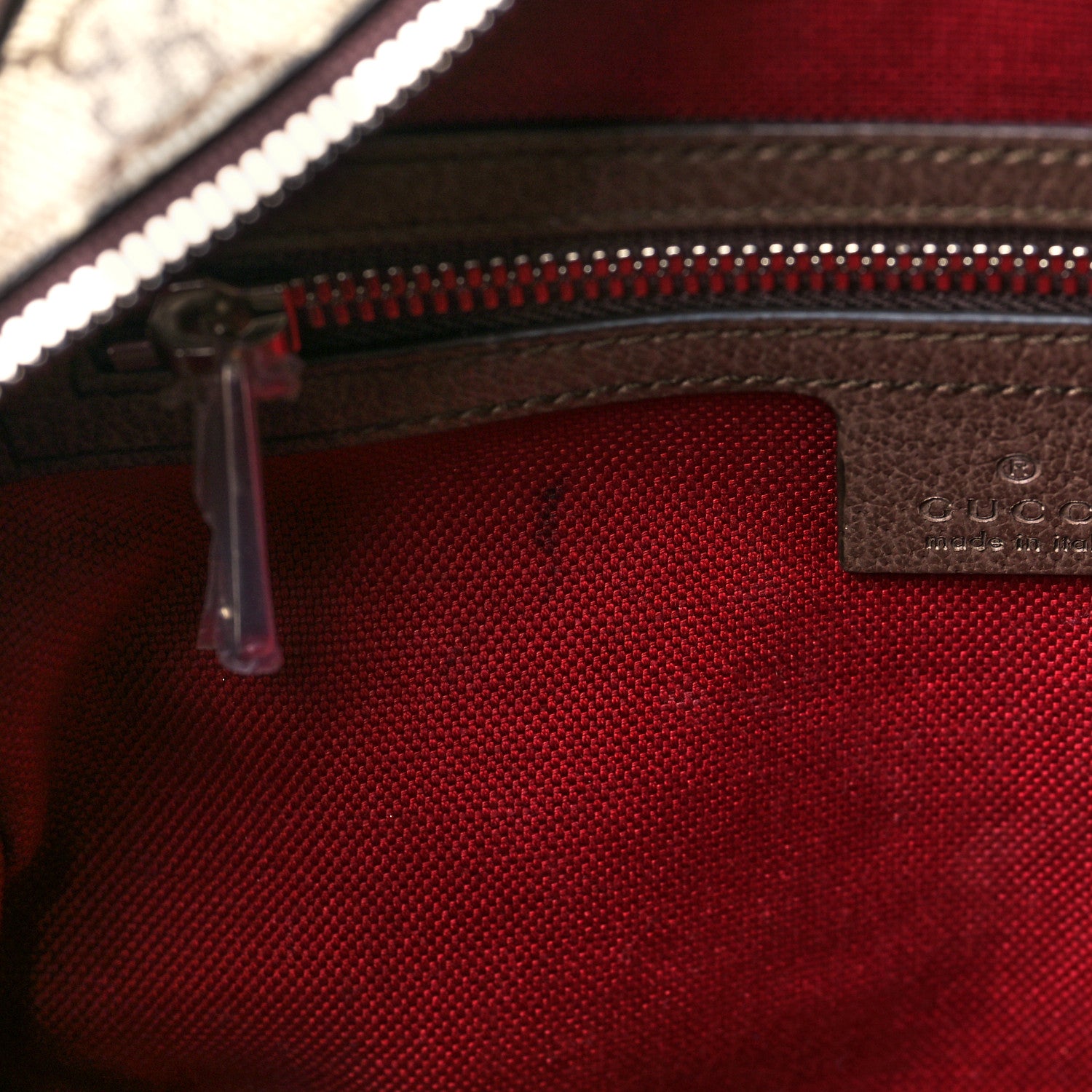 Gucci GG Supreme Monogram Textured Calfskin Square Messenger Bag Beige Ebony New Acero 11 of 12