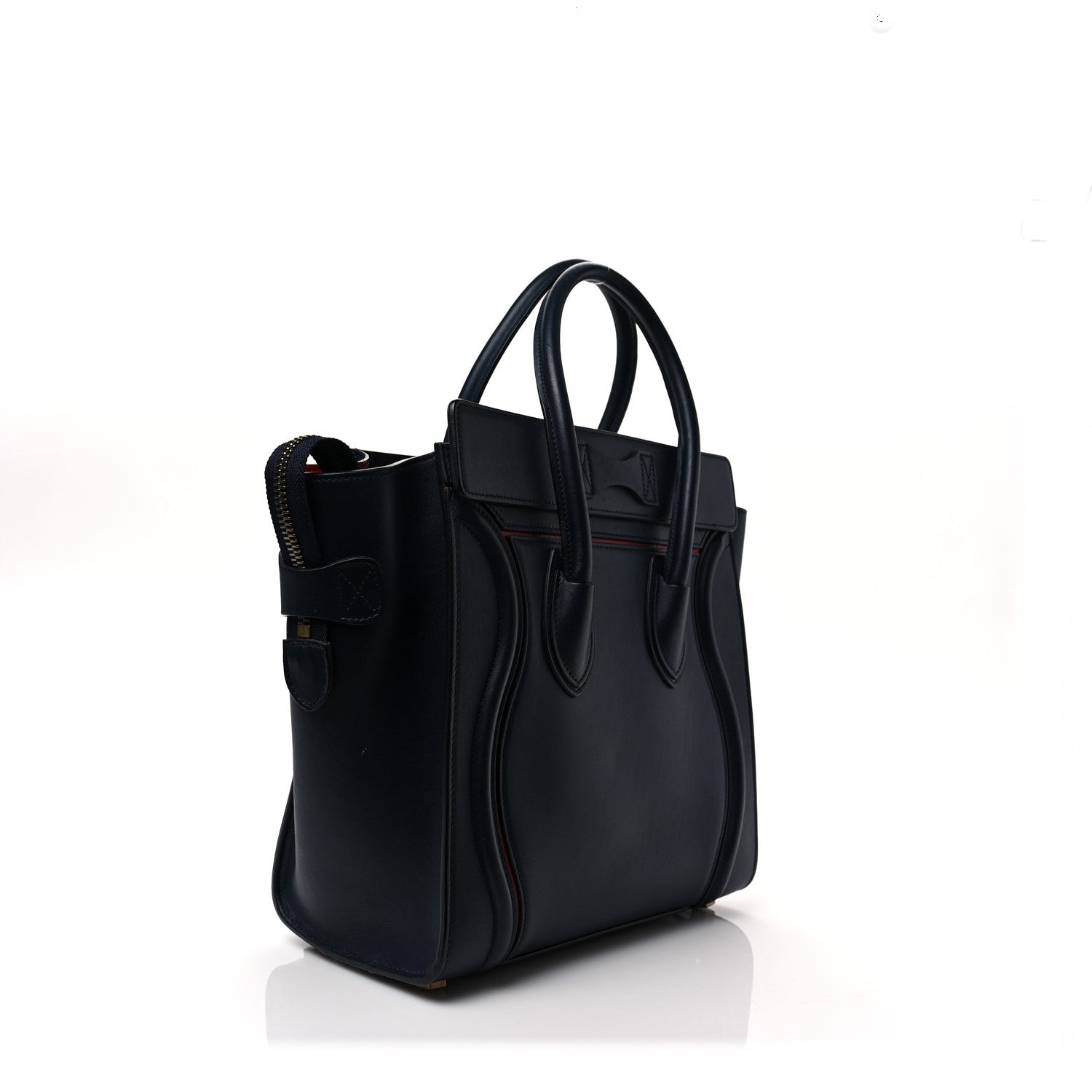 Celine Smooth Calfskin Interstice Micro Luggage Navy Blue 2 of 8
