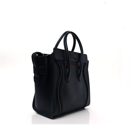 Celine Smooth Calfskin Interstice Micro Luggage Navy Blue 2 of 8