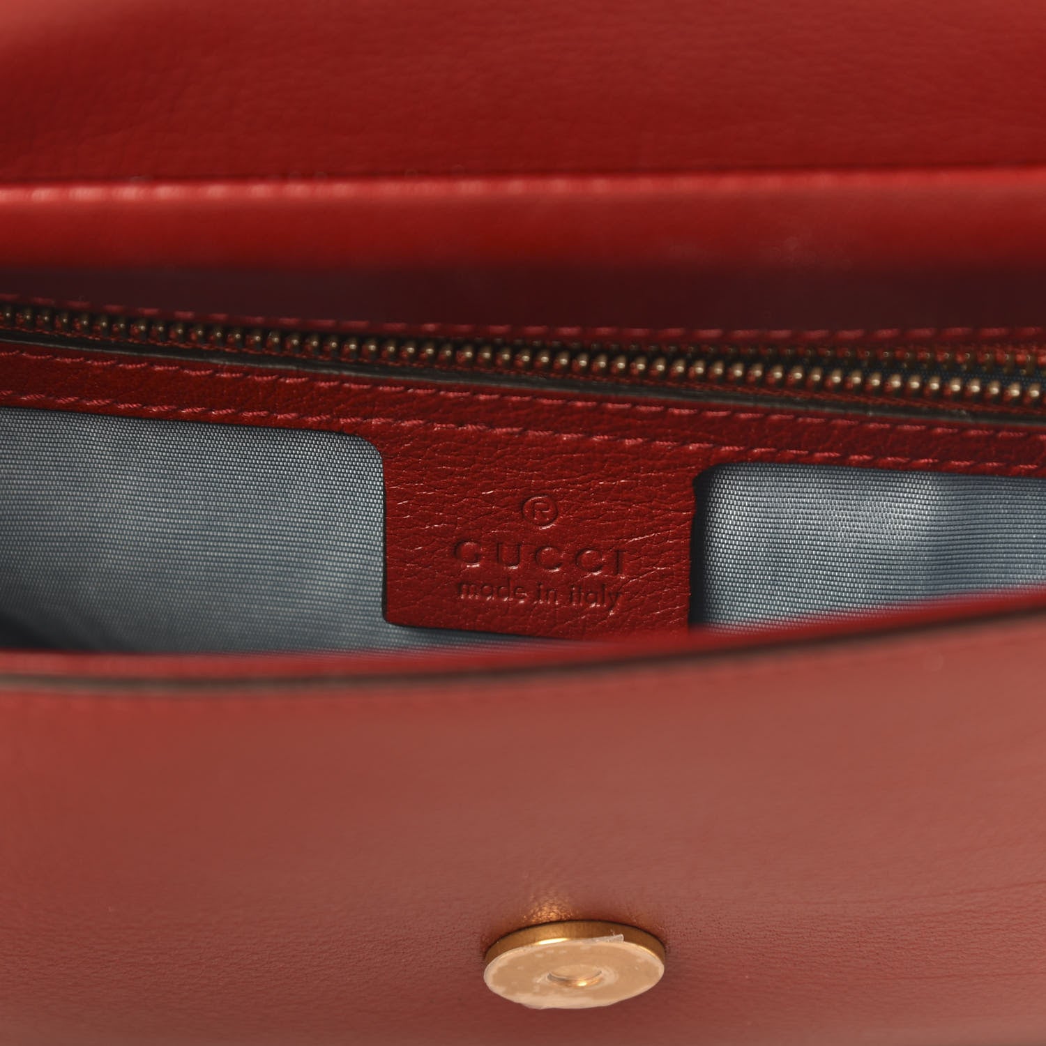 Gucci Calfskin Diagonal GG Medium Thiara Double Envelope Shoulder Bag Black Red 8 of 10