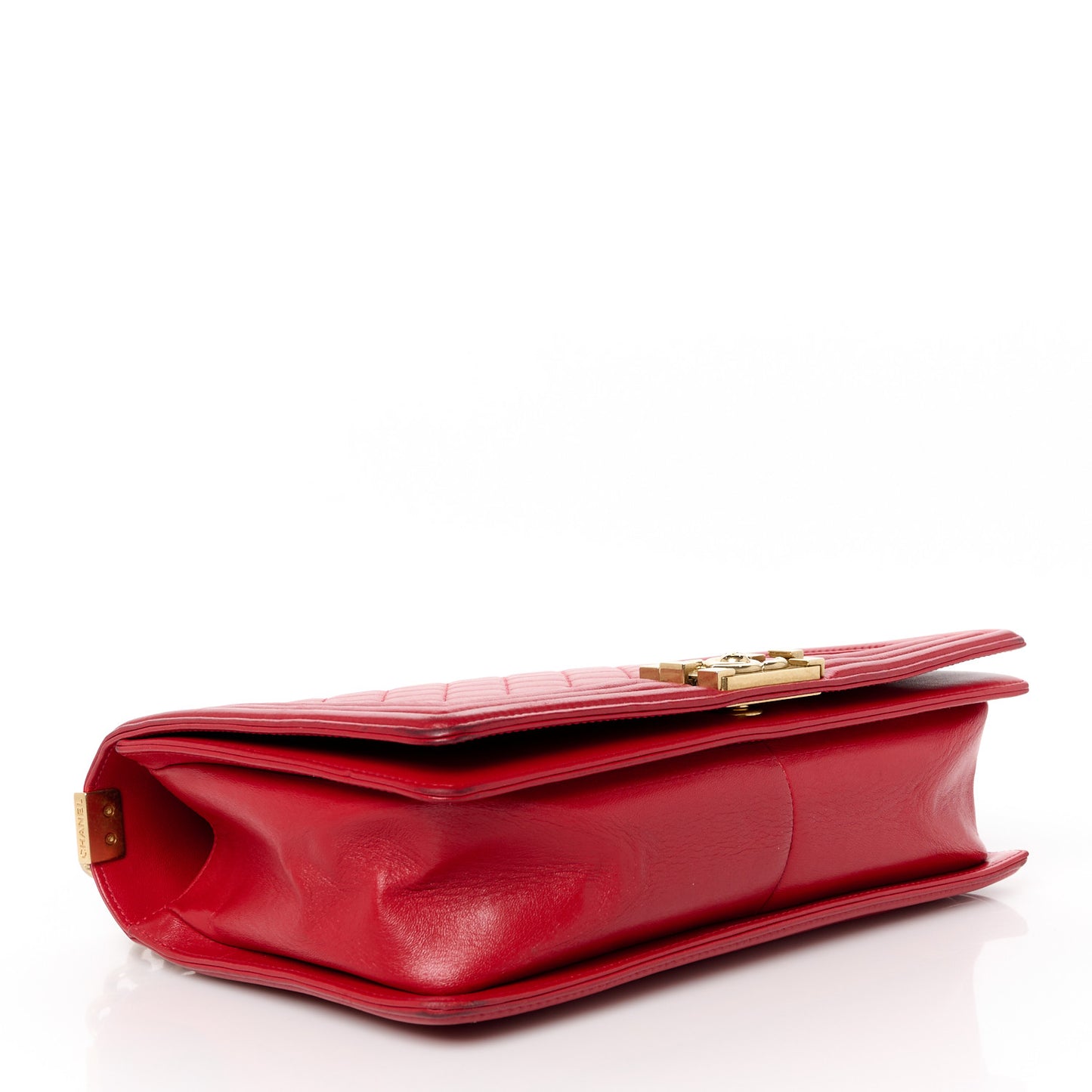 Lambskin Quilted New Medium Boy Flap Red