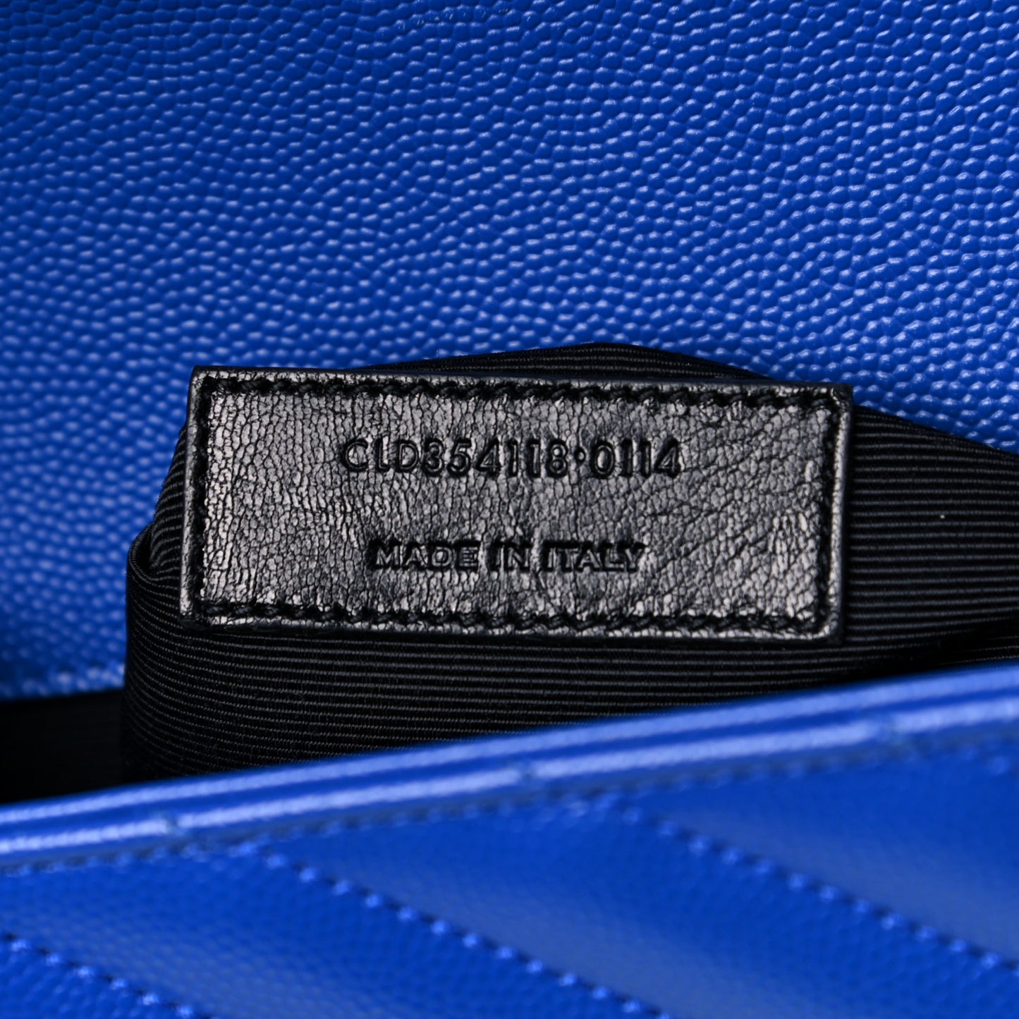 Grain De Poudre Matelasse Chevron Large Monogram Satchel Blue Majorelle