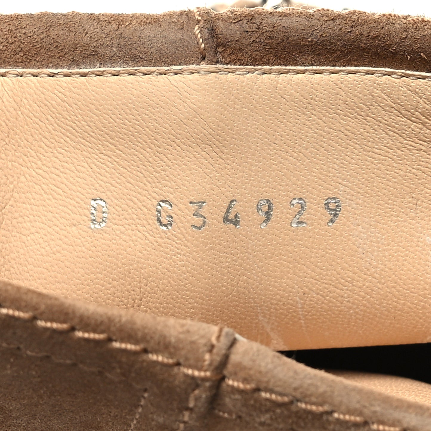 Suede Calfskin Chain CC Short Boots 38.5 Beige