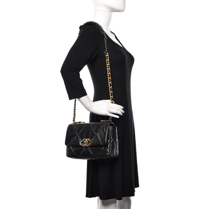 Chanel Lambskin Quilted Medium 19 Flap Black 2 of 10