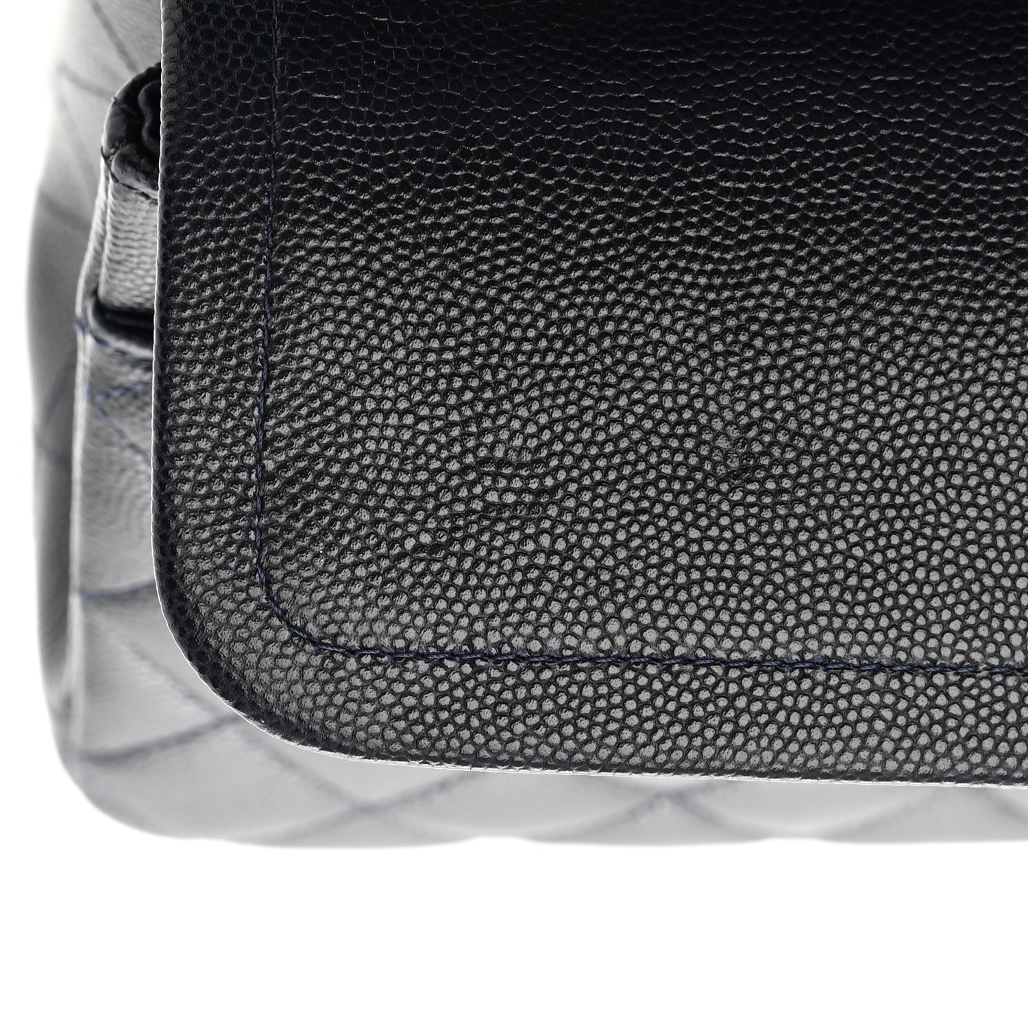 Chanel Caviar Quilted Medium Double Flap Dark Blue 12 of 13
