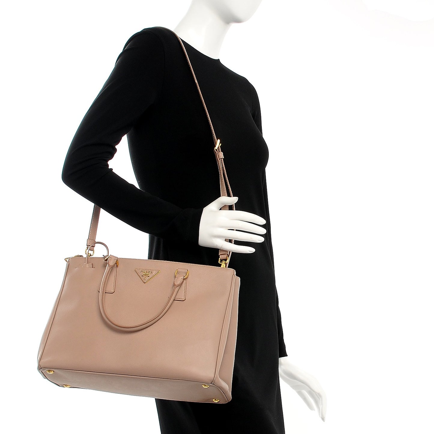 Saffiano Large Galleria Double Zip Tote Cammeo