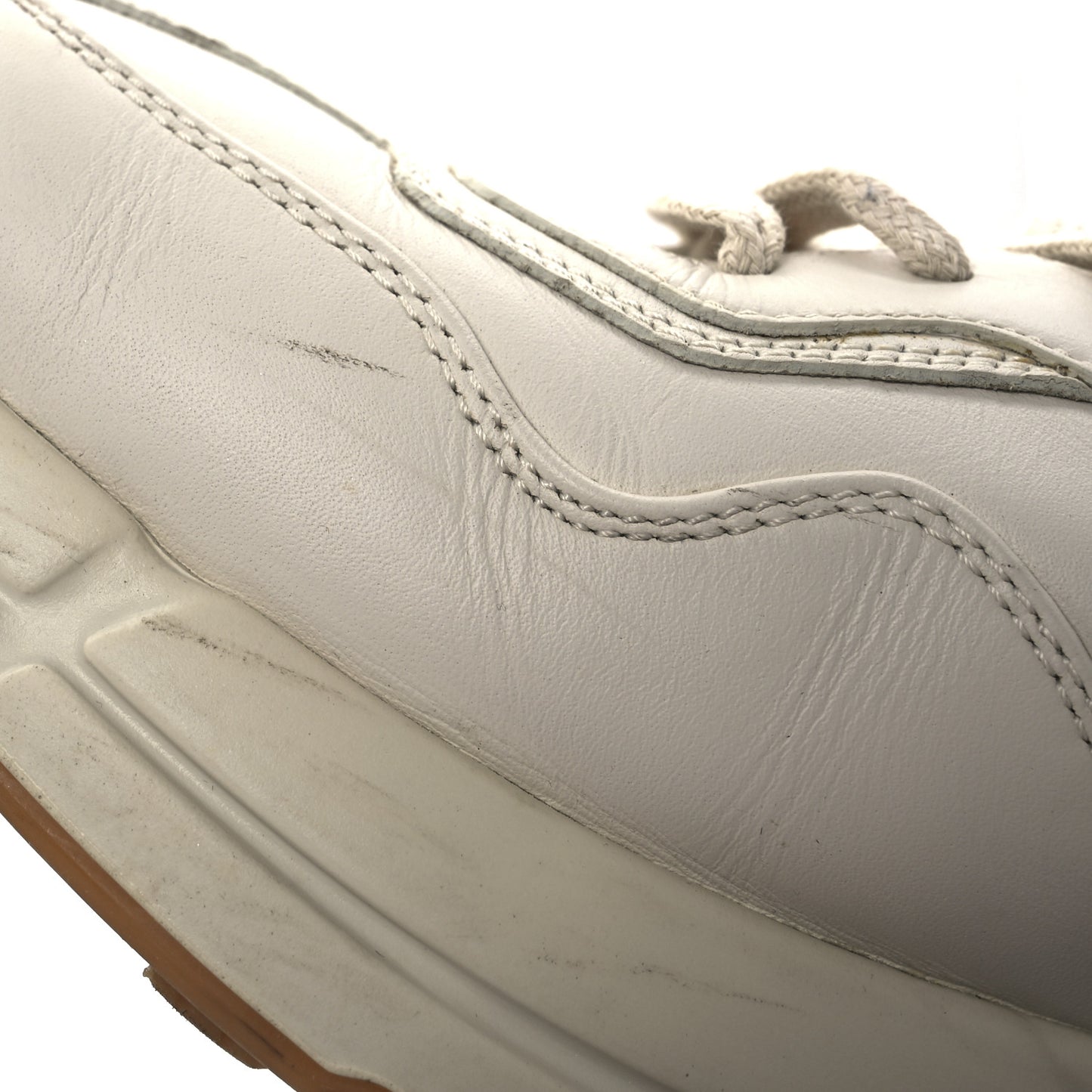 Calfskin Web Printed Mens Rhyton Sneakers 10 Mystic White