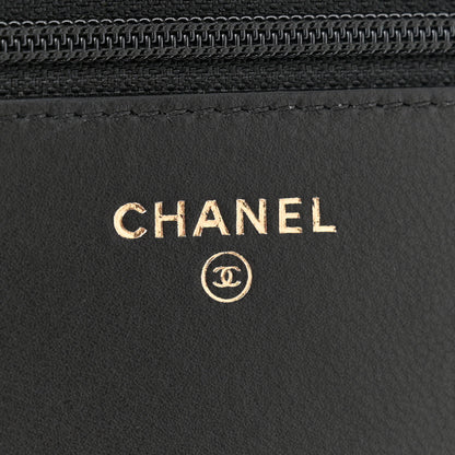 Chanel Velvet Pearl Diamond Embellished Wallet On Chain WOC Black 6 of 12
