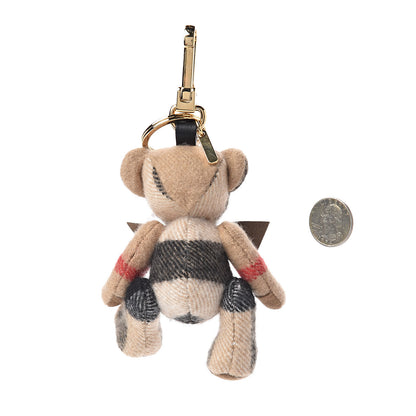 Burberry Cashmere House Check Thomas Bear Bag Charm Camel Gold 2 of 2