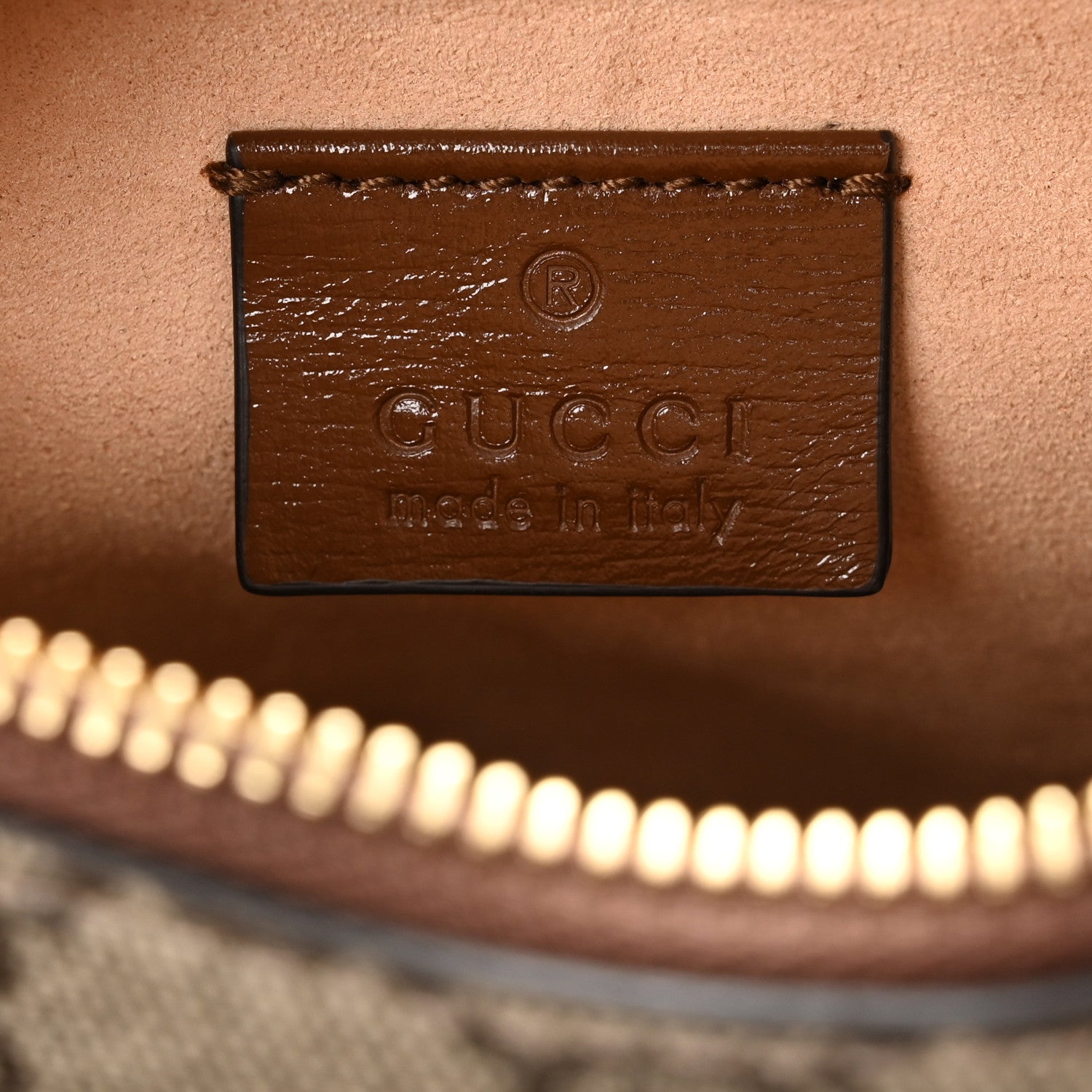 Gucci GG Supreme Monogram Azalea Calfskin Mini Retro Interlocking G Shoulder Bag Beige Ebony Brown Sugar 6 of 11