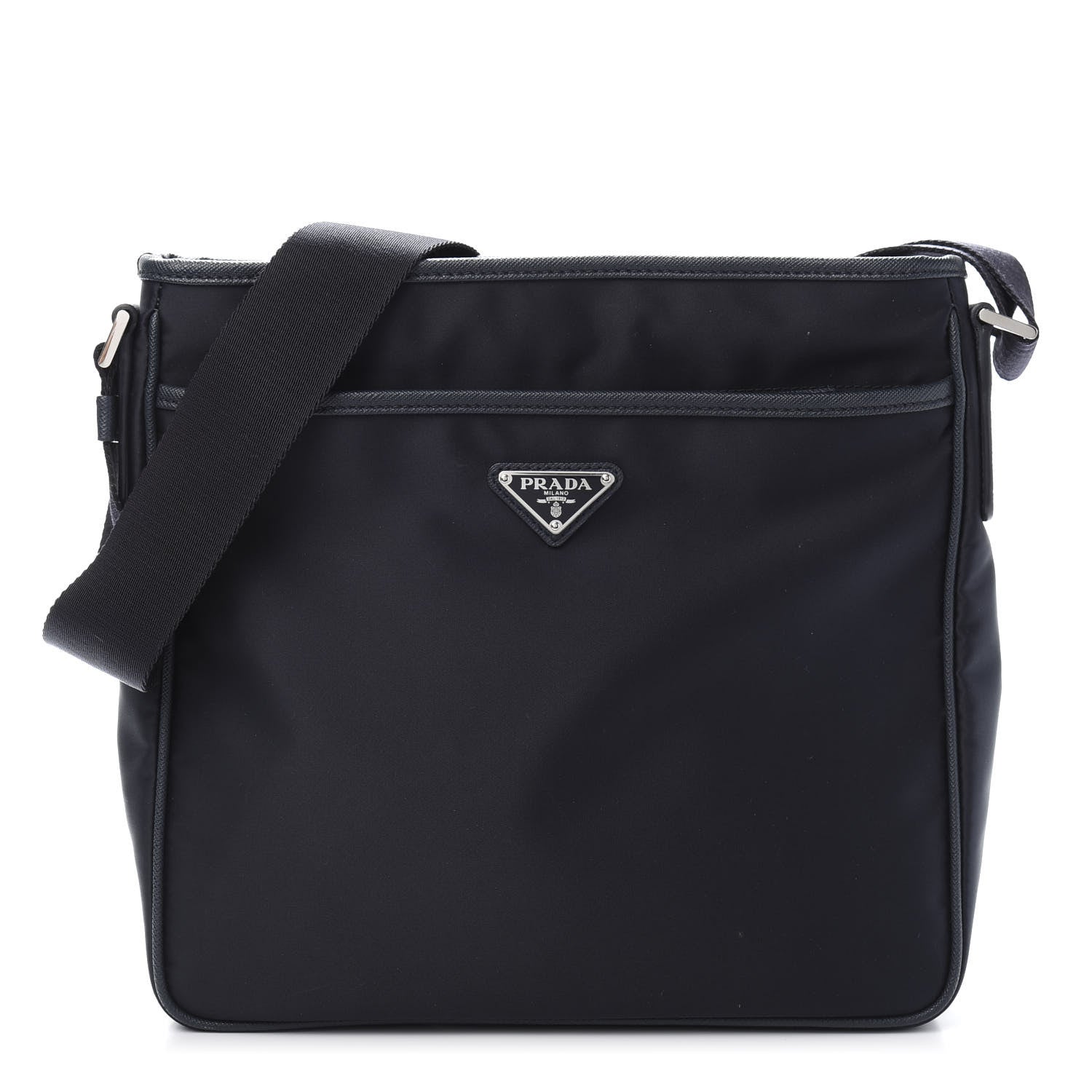 Prada Tessuto Nylon Saffiano Flat Messenger Bag Baltico 1 of 11