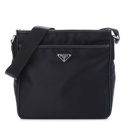 Prada Tessuto Nylon Saffiano Flat Messenger Bag Baltico 1 of 11