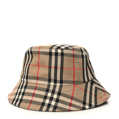 Burberry Technical Cotton Vintage Check Bucket Hat S Archive Beige 1 of 7