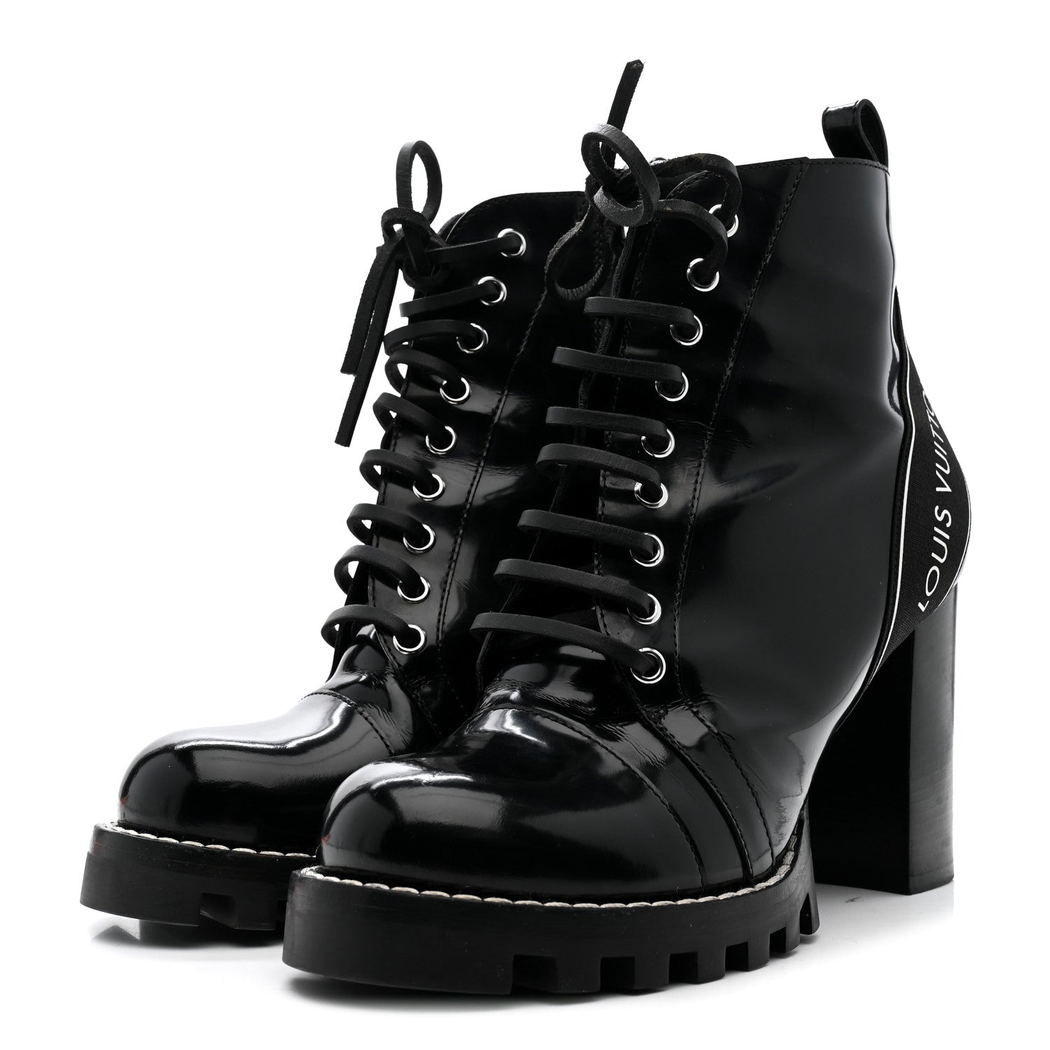Louis Vuitton Glazed Calfskin Star Trail Ankle Boots 40 Black 4 of 10