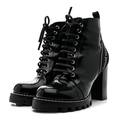 Louis Vuitton Glazed Calfskin Star Trail Ankle Boots 40 Black 4 of 10