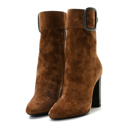 Saint Laurent Suede Joplin Buckle Booties 36.5 Land 2 of 14
