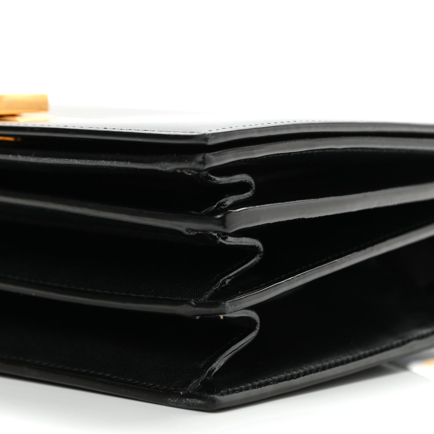 Smooth Calfskin Medium Domino Shoulder Bag Black