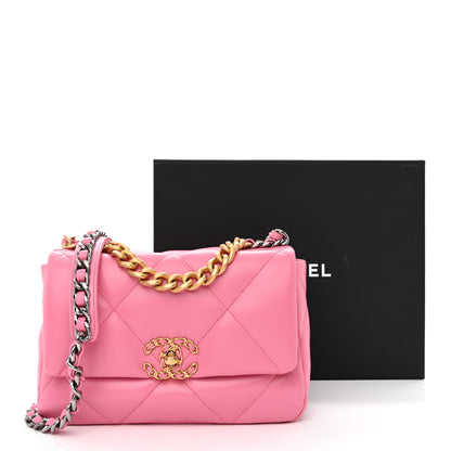 Chanel Lambskin Quilted Medium Chanel 19 Flap Pink 11 of 11