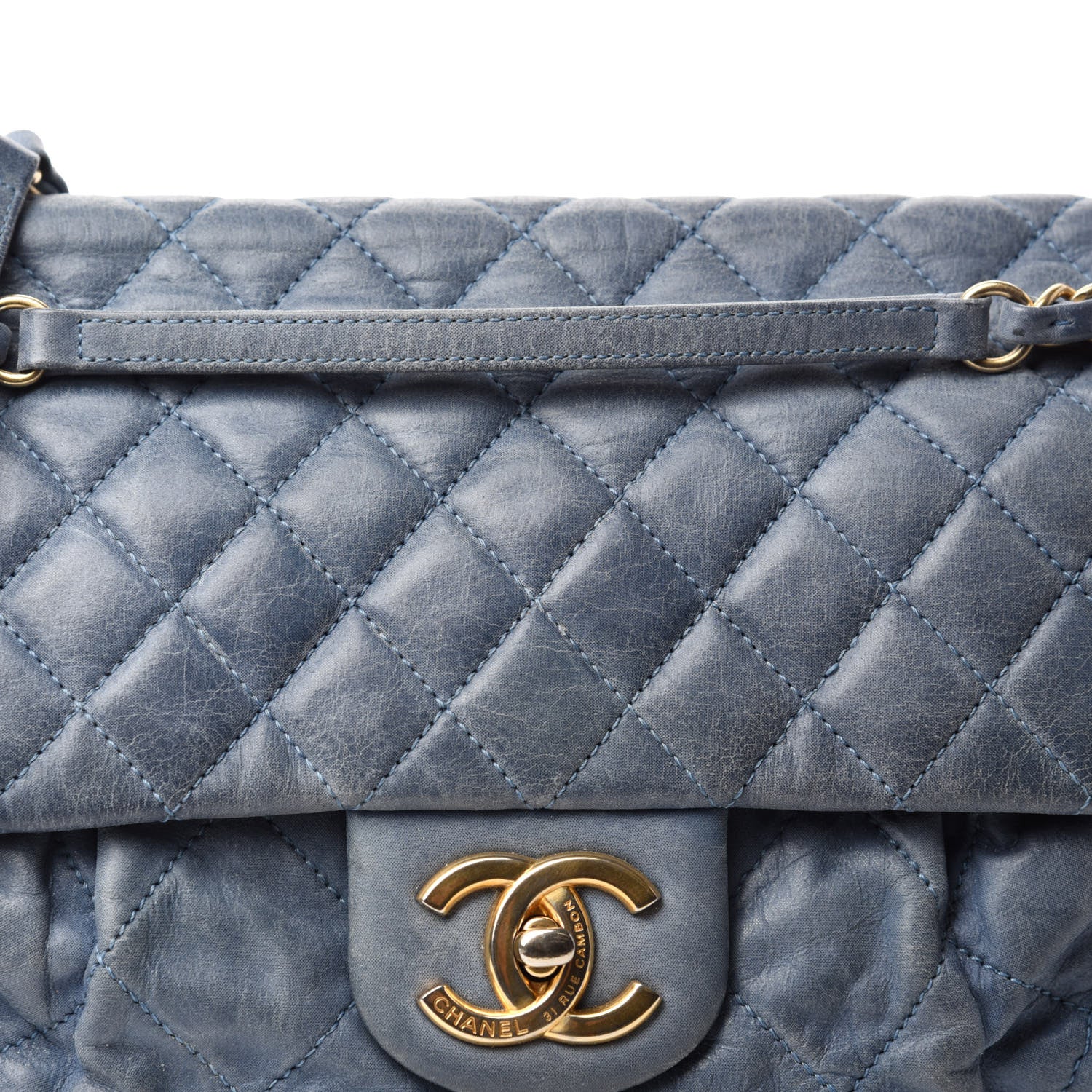 Chanel Iridescent Calfskin Large Chic Quilt Flap Dark Blue 12 of 12