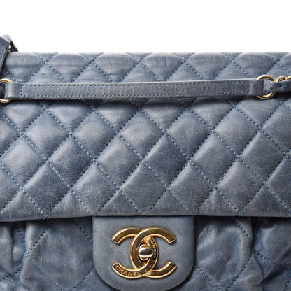 Chanel Iridescent Calfskin Large Chic Quilt Flap Dark Blue 12 of 12